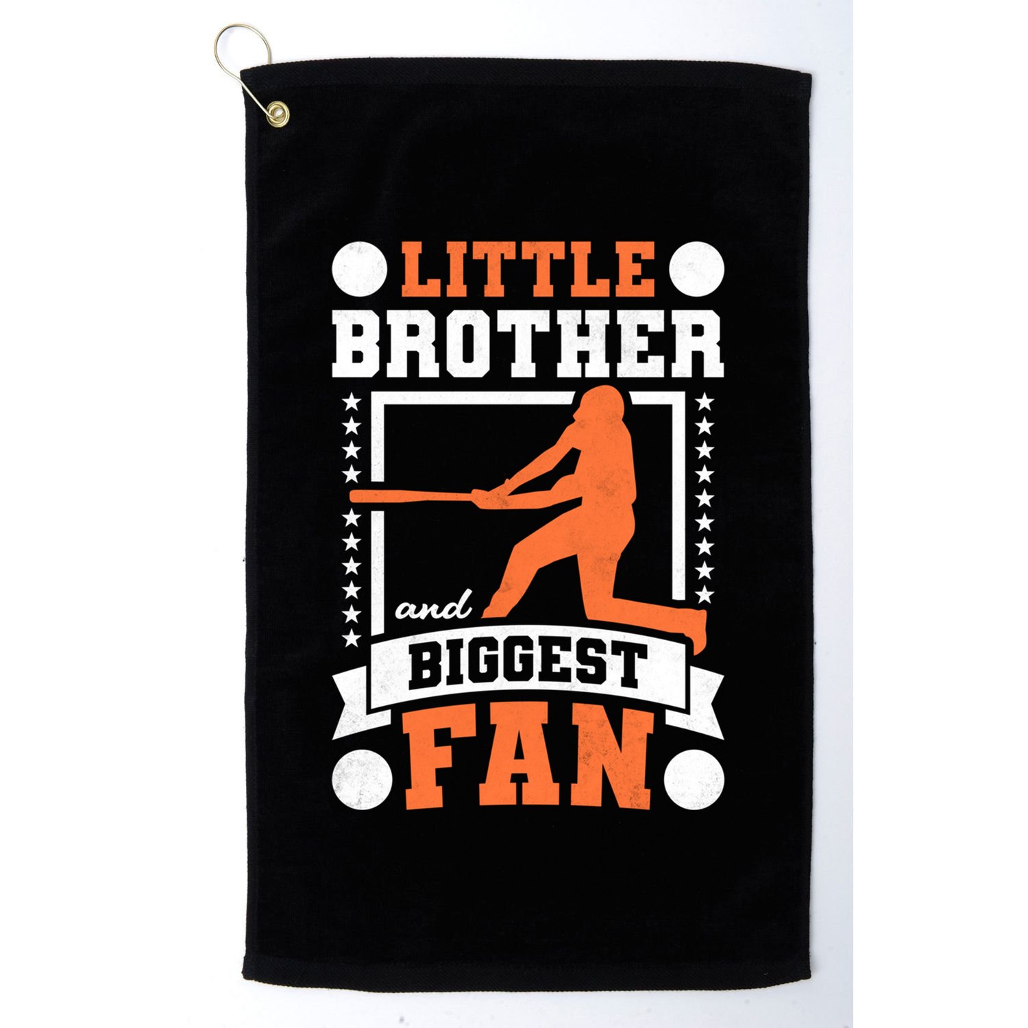 Little Brother And Biggest Fan Baseball Gift Golf Towel