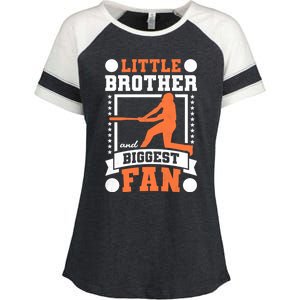 Little Brother And Biggest Fan Baseball Gift Enza Ladies Jersey Colorblock Tee