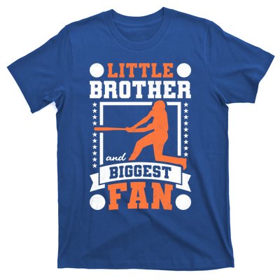 Little Brother And Biggest Fan Baseball Gift T-Shirt