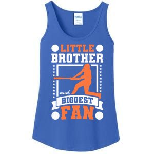 Little Brother And Biggest Fan Baseball Gift Ladies Essential Tank