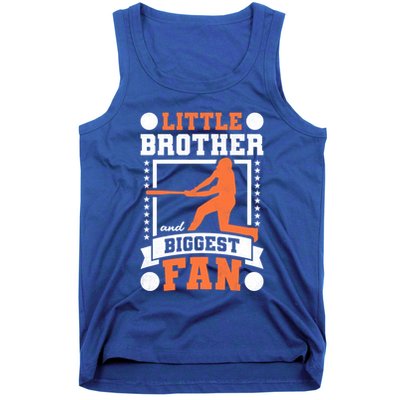 Little Brother And Biggest Fan Baseball Gift Tank Top