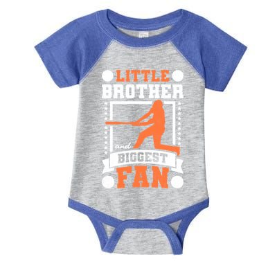 Little Brother And Biggest Fan Baseball Gift Infant Baby Jersey Bodysuit