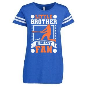 Little Brother And Biggest Fan Baseball Gift Enza Ladies Jersey Football T-Shirt