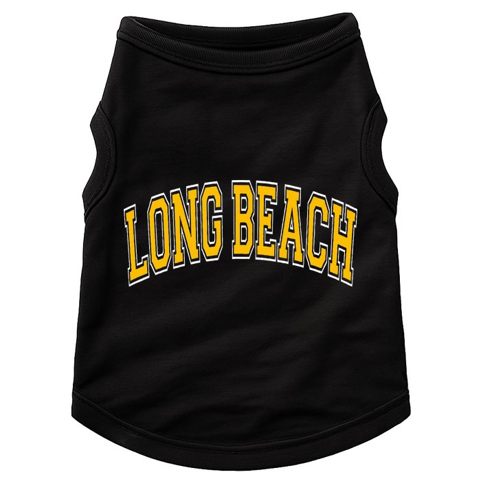 Long Beach Arched Amber Text Doggie Tank