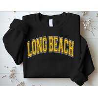 Long Beach Arched Amber Text Sweatshirt