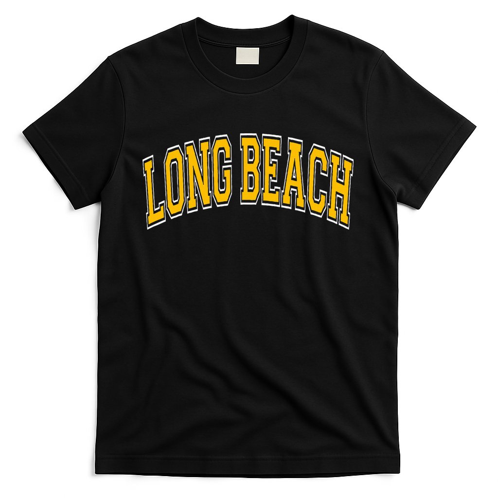 Long Beach Arched Amber Text T-Shirt