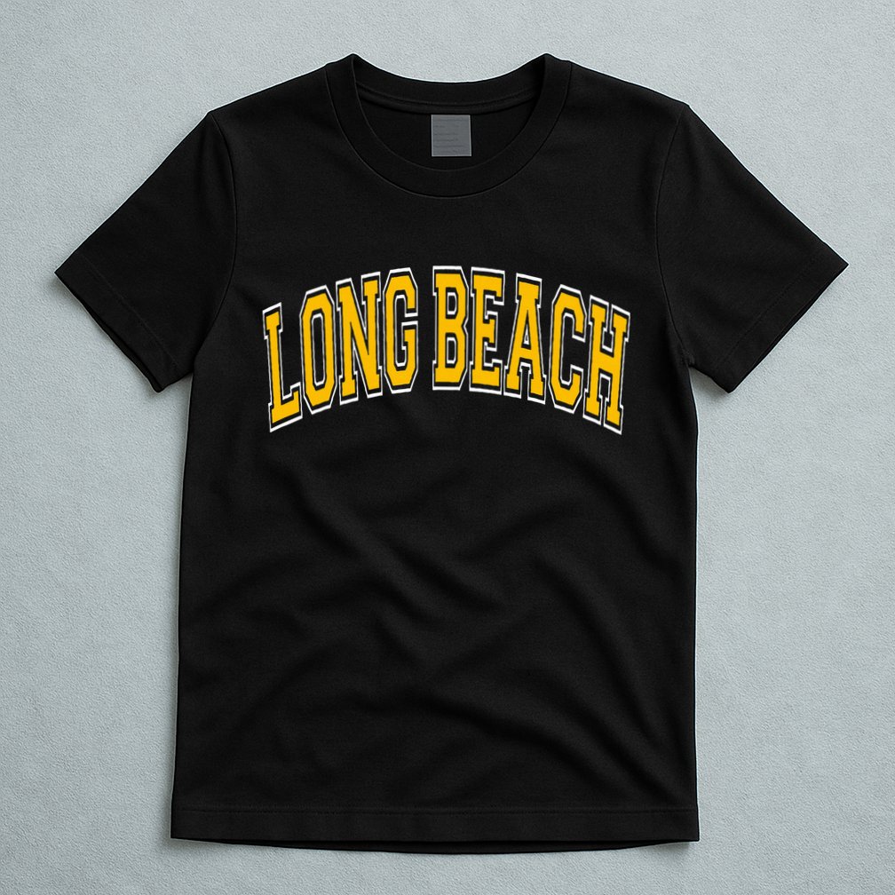 Long Beach Arched Amber Text T-Shirt