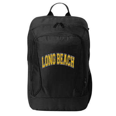 Long Beach Arched Amber Text City Backpack