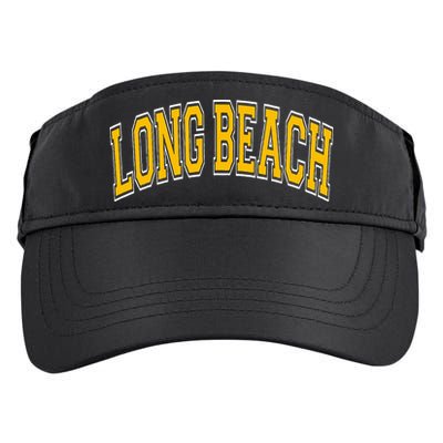 Long Beach Arched Amber Text Adult Drive Performance Visor