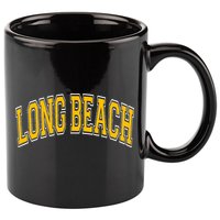 Long Beach Arched Amber Text 11oz C Handle Ceramic Mug