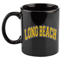 Long Beach Arched Amber Text 11oz C Handle Ceramic Mug