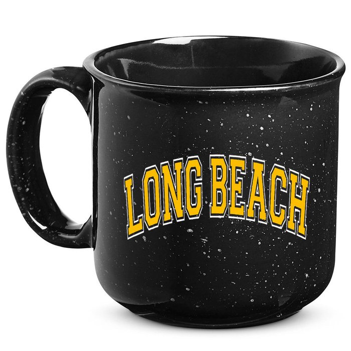 Long Beach Arched Amber Text 15oz Campfire Ceramic Mug