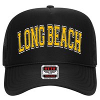 Long Beach Arched Amber Text Hat