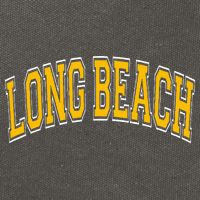 Long Beach Arched Amber Text Cotton Canvas Backpack