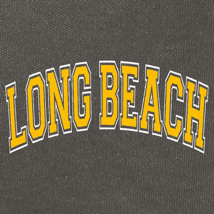 Long Beach Arched Amber Text Cotton Canvas Backpack