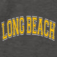 Long Beach Arched Amber Text Vector Backpack