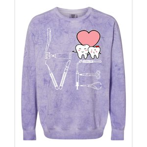 Love Being A Dentist Cute Colorblast Crewneck Sweatshirt