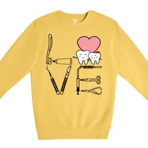 Love Being A Dentist Cute Premium Crewneck Sweatshirt