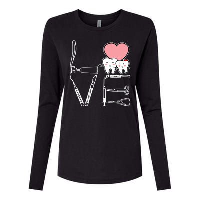 Love Being A Dentist Cute Womens Cotton Relaxed Long Sleeve T-Shirt