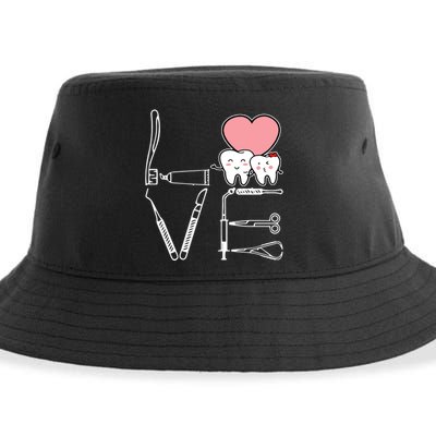 Love Being A Dentist Cute Sustainable Bucket Hat