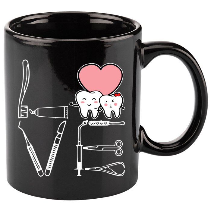 Love Being A Dentist Cute 11oz C Handle Ceramic Mug