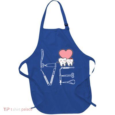 Love Being A Dentist Cute Full-Length Apron With Pockets