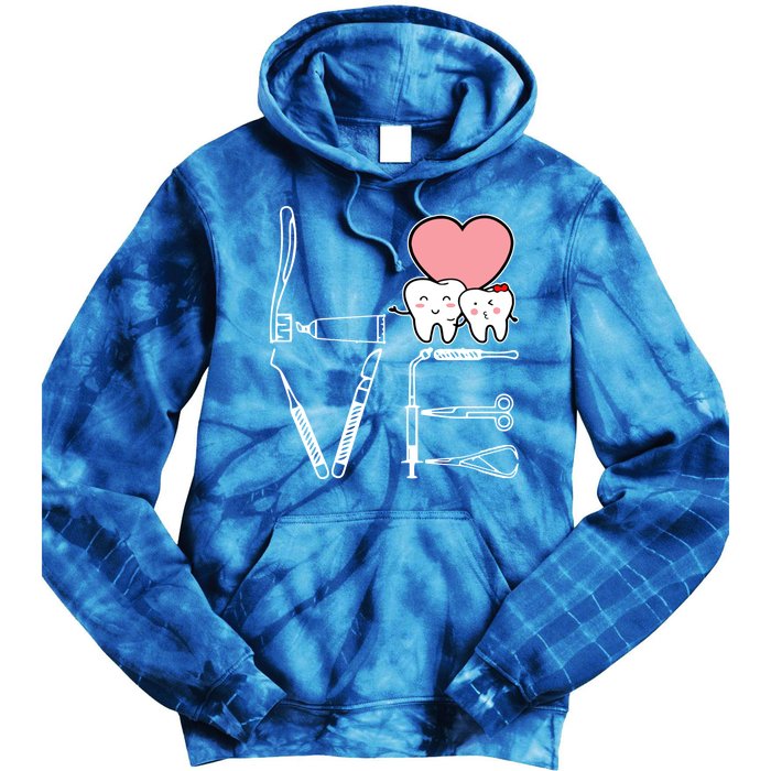 Love Being A Dentist Cute Tie Dye Hoodie