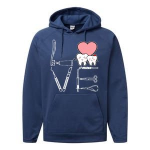 Love Being A Dentist Cute Performance Fleece Hoodie