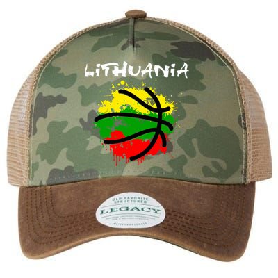 Lithuania Basketball Abstract - Lithuania Strong Basketball Legacy Tie Dye Trucker Hat