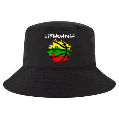 Lithuania Basketball Abstract - Lithuania Strong Basketball Cool Comfort Performance Bucket Hat