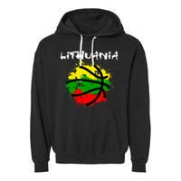 Lithuania Basketball Abstract - Lithuania Strong Basketball Garment-Dyed Fleece Hoodie