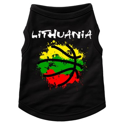Lithuania Basketball Abstract - Lithuania Strong Basketball Doggie Tank