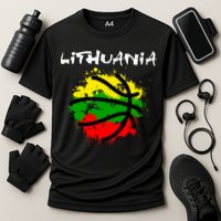 Lithuania Basketball Abstract - Lithuania Strong Basketball Performance Shirt