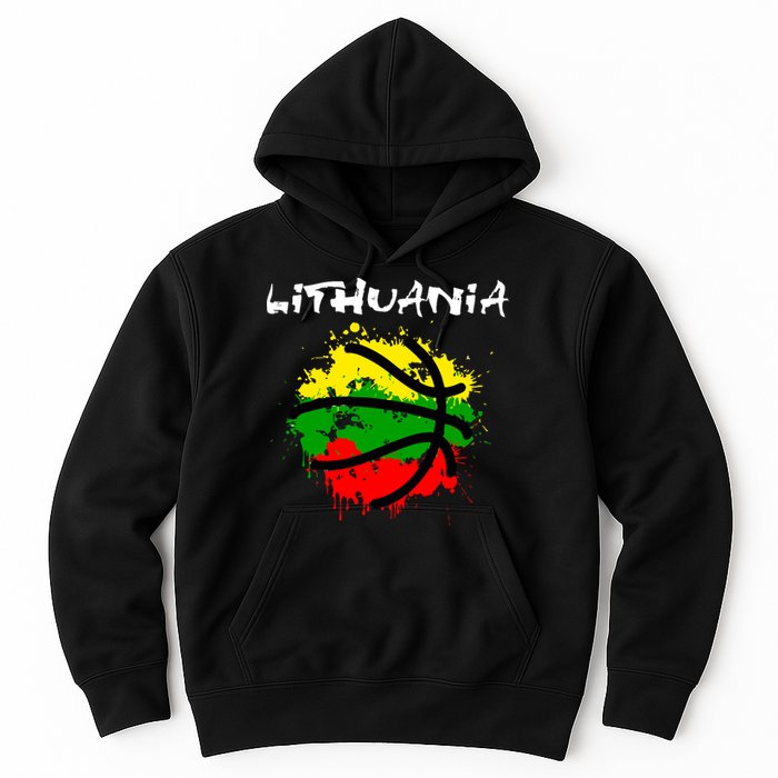 Lithuania Basketball Abstract - Lithuania Strong Basketball Hoodie