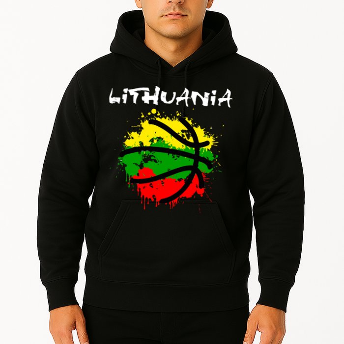 Lithuania Basketball Abstract - Lithuania Strong Basketball Hoodie