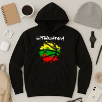Lithuania Basketball Abstract - Lithuania Strong Basketball Hoodie