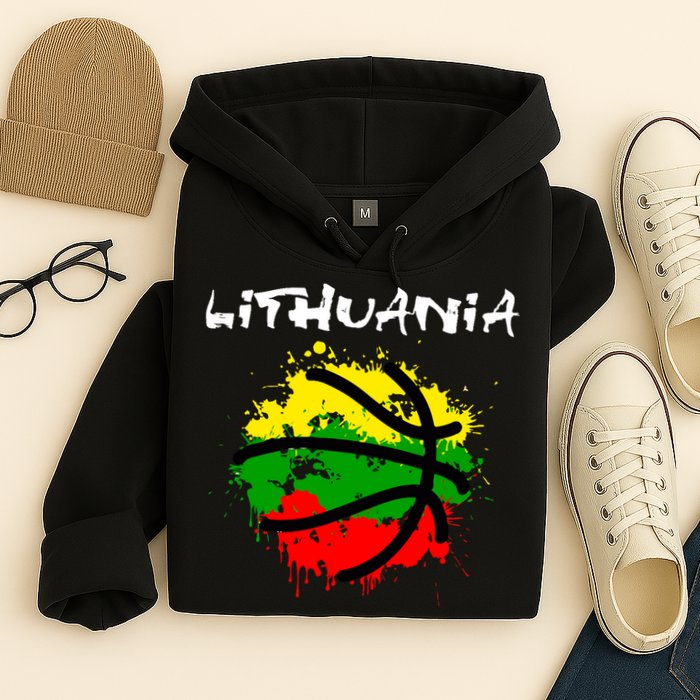 Lithuania Basketball Abstract - Lithuania Strong Basketball Hoodie