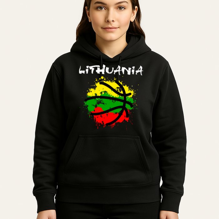 Lithuania Basketball Abstract - Lithuania Strong Basketball Hoodie