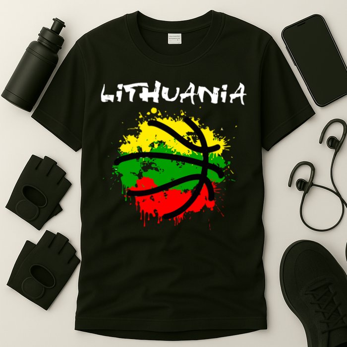 Lithuania Basketball Abstract - Lithuania Strong Basketball T-Shirt