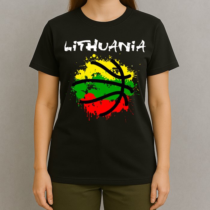 Lithuania Basketball Abstract - Lithuania Strong Basketball T-Shirt
