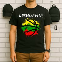 Lithuania Basketball Abstract - Lithuania Strong Basketball T-Shirt