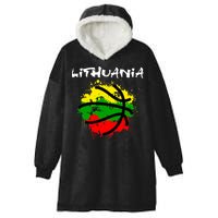 Lithuania Basketball Abstract - Lithuania Strong Basketball Hooded Wearable Blanket