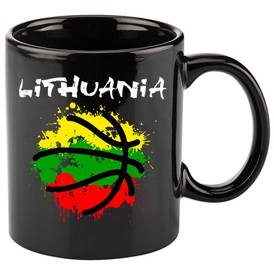 Lithuania Basketball Abstract - Lithuania Strong Basketball 11oz C Handle Ceramic Mug