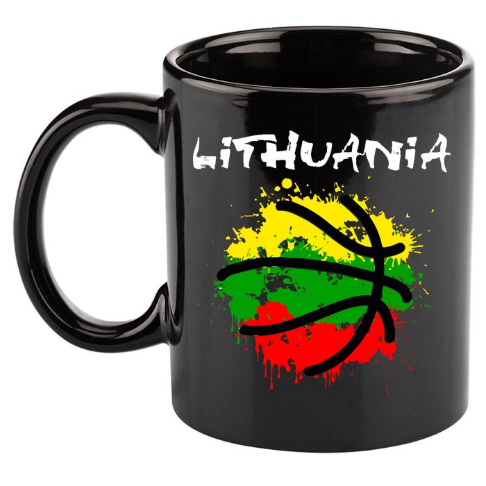 Lithuania Basketball Abstract - Lithuania Strong Basketball 11oz C Handle Ceramic Mug