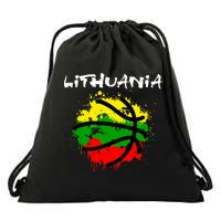 Lithuania Basketball Abstract - Lithuania Strong Basketball Drawstring Bag