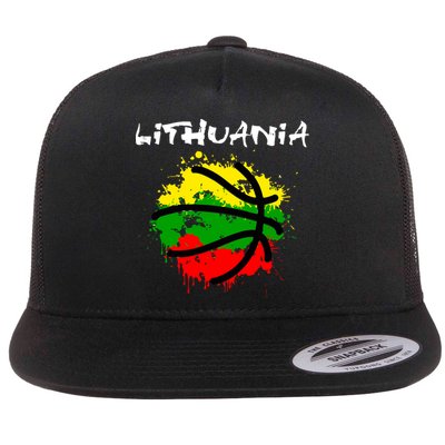 Lithuania Basketball Abstract - Lithuania Strong Basketball Flatbill Hat