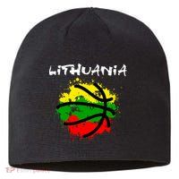Lithuania Basketball Abstract - Lithuania Strong Basketball Sustainable Beanie