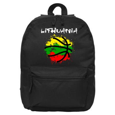 Lithuania Basketball Abstract - Lithuania Strong Basketball 16 in Basic Backpack