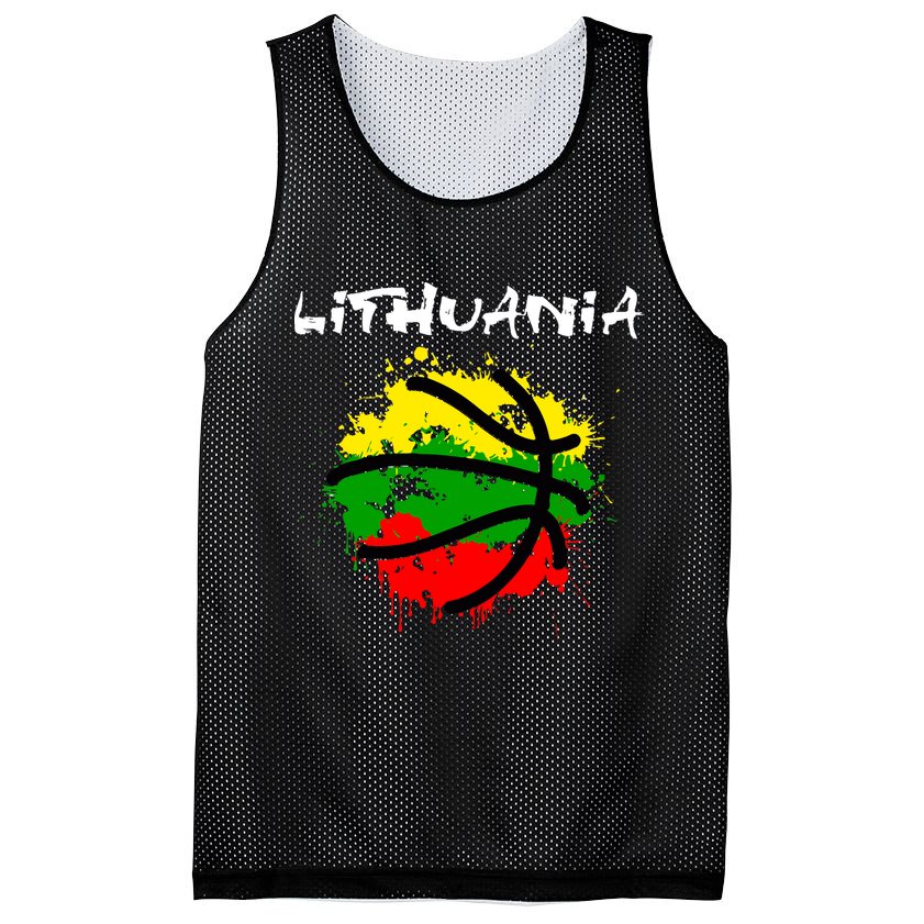 Lithuania Basketball Abstract - Lithuania Strong Basketball Mesh Reversible Basketball Jersey Tank