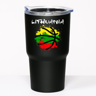 Lithuania Basketball Abstract - Lithuania Strong Basketball Tumbler
